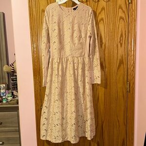 H&M Pink Lace Midi Dress